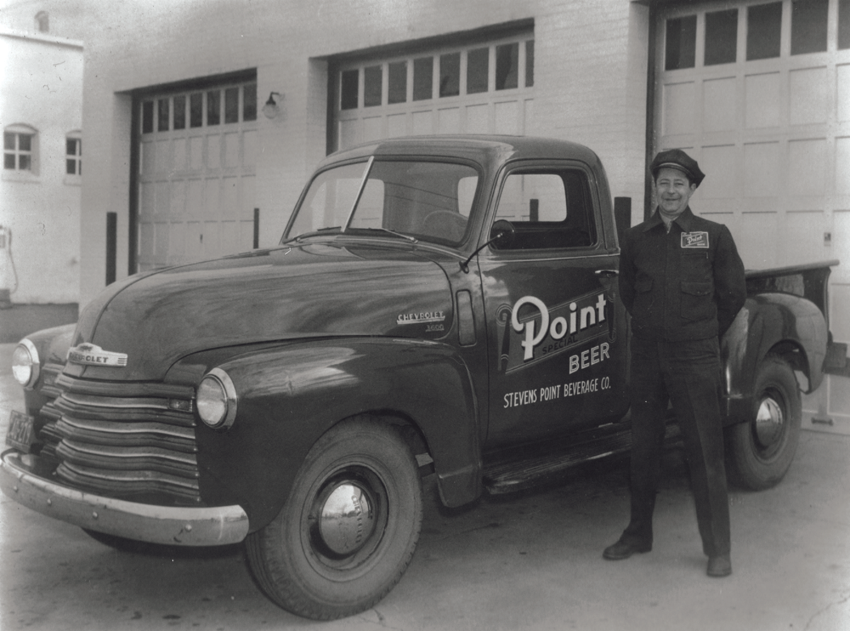 Mike Mansavage, a Stevens Point Brewery employee from 1933-1976, with the 1949 Chevy 3600 pickup. The Stevens Point Brewery is the third-oldest continuously operating, privately owned brewery in the United States.