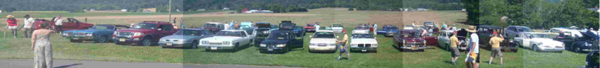 Participants lined up at the registration desk (right) prior to the tour. Burkittsville is beyond the field ahead.