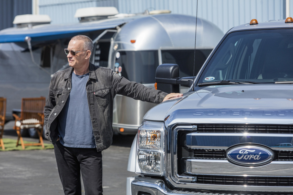 Hanks with 2011 Ford F450 Super Duty Crew Cab Lariat Pickup and Airstream in the background