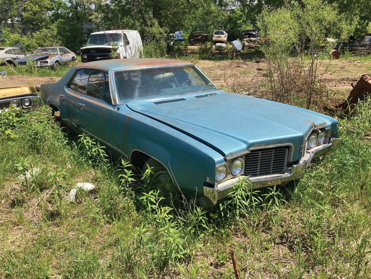 Reedsburg Salvage has many large General Motors sedans that are the darlings of demo derby drivers, including this 1969 Oldsmobile Delta 88 four-door Holiday hardtop. It’s debatable what’s worse: going out in a blaze of crashing glory, or getting fed to a crusher.