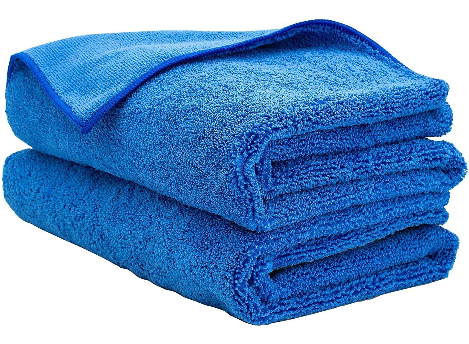 KinHwa Microfibre Car Cleaning Cloths Dual Pile Terry Weave Car Drying Towel Ultra Absorbent Car Detailing Cloths Scratch Free Car Wash Towels blue, 16inchx16inch 