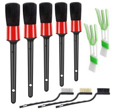 MateAuto 12pcs Car Carpet Brush Set,Car Detailing Brushes,interior Car Cleaning Kit with Upholstery & Horsehair Brush for Cleaning Auto Interior, Exte