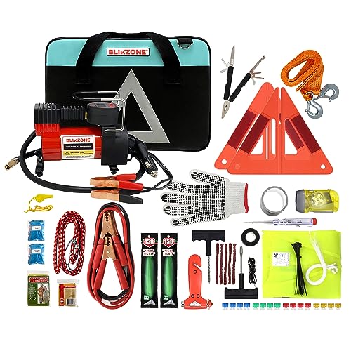 Thrive  Car Emergency Tool Kit with Jumper Cables + First Aid Kit