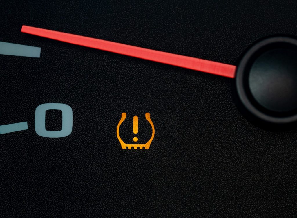 A car's tire pressure light