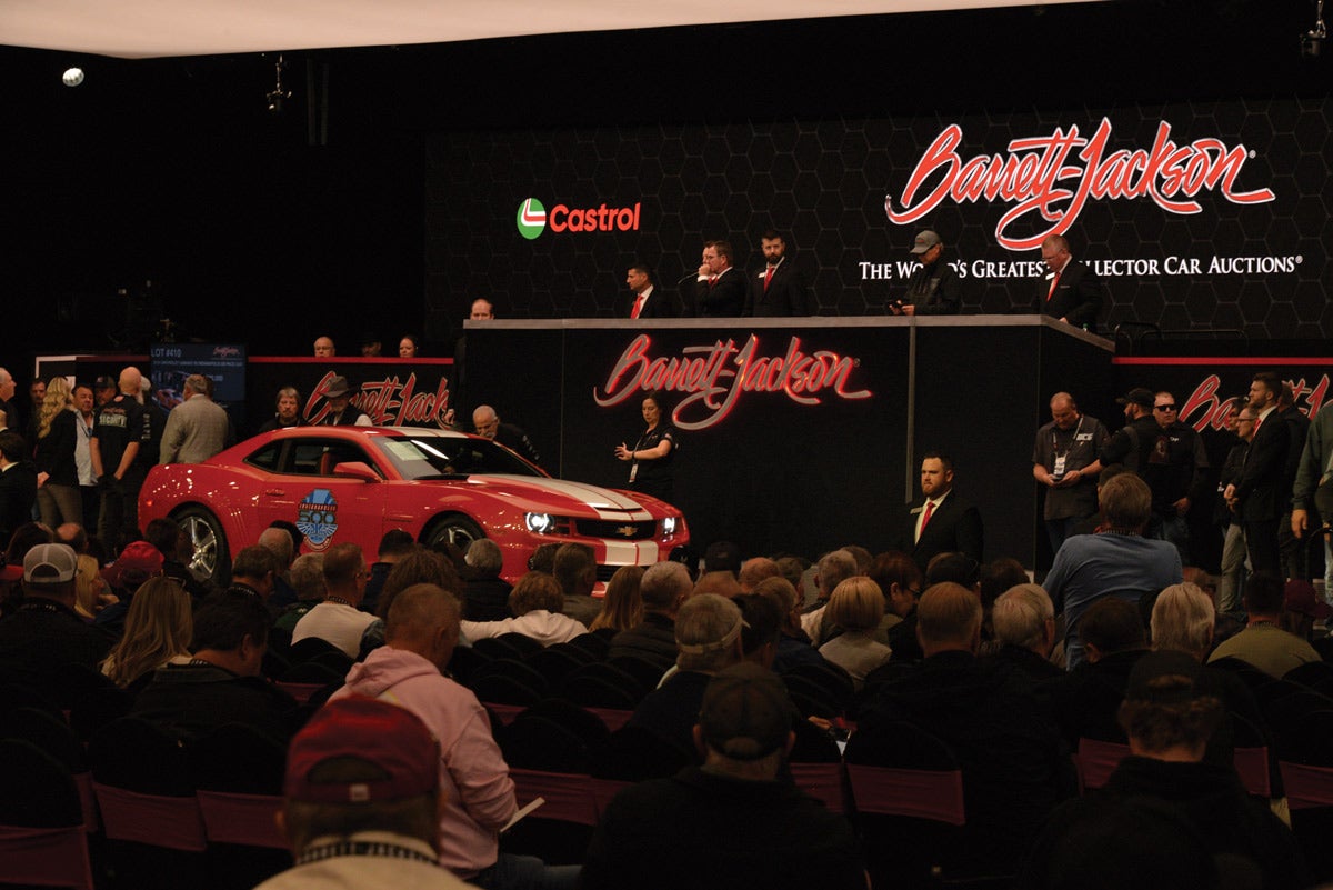 Scenes from the block at the 2025 Barrett-Jackson Scottsdale auction. 
