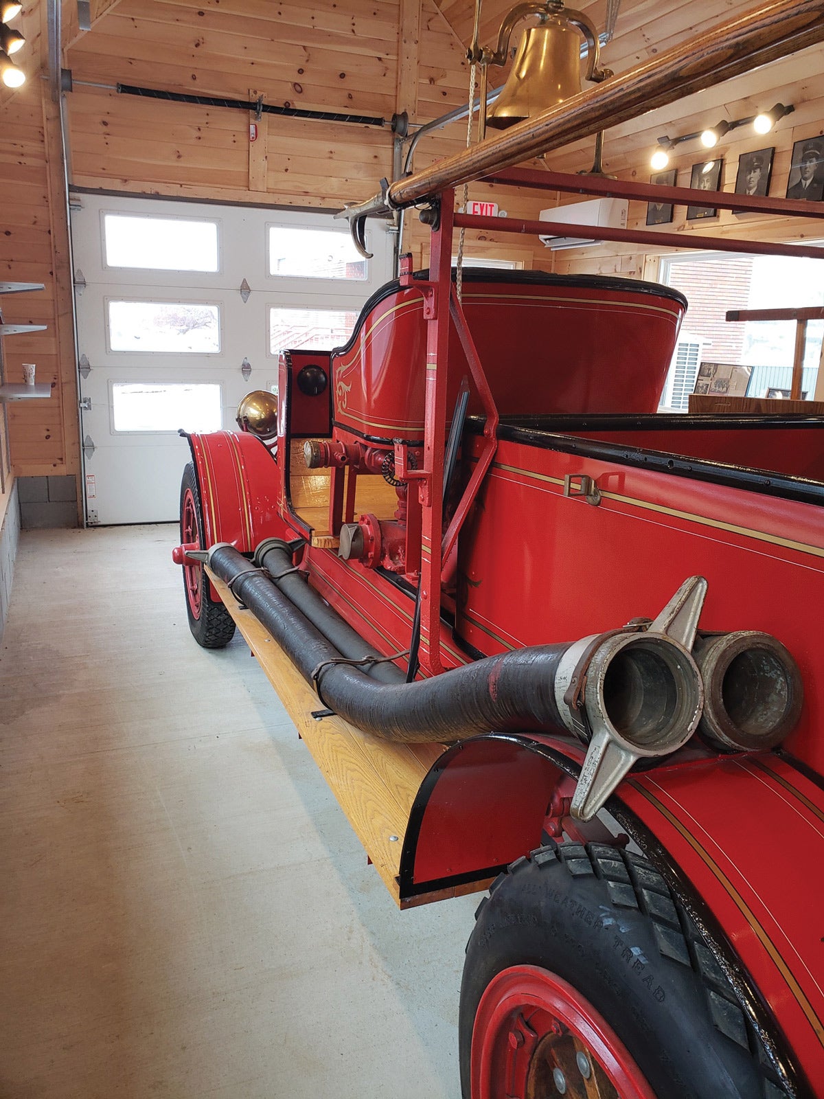 This 1917 Garford has a combination chemical and hose body for fighting fires.