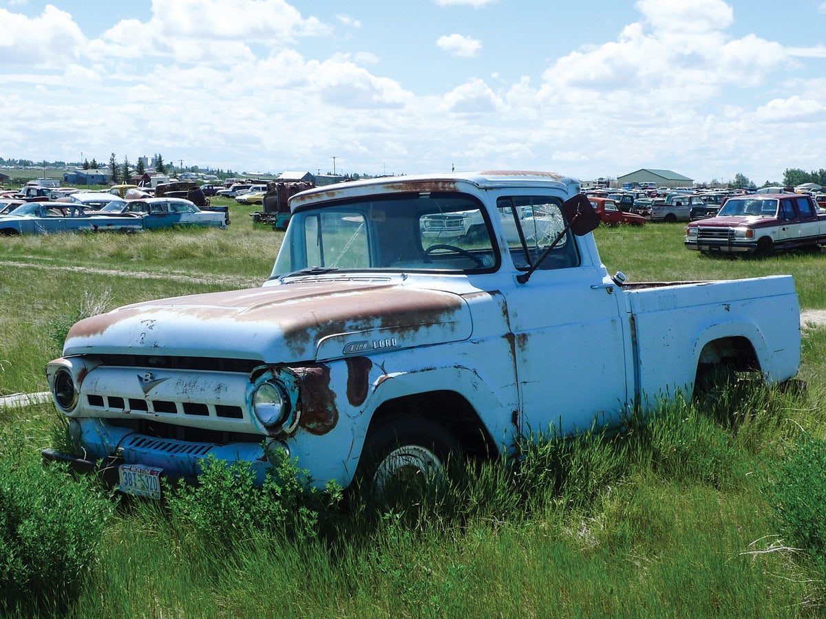 Hey, old Ford fans! How about a mostly intact ’57 F-100? This little shortbed might be better than a parts truck.