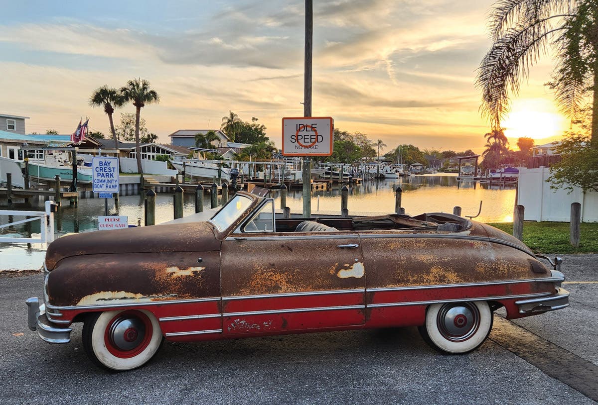 The 1949 Packard Monte Carlo after a little TLC. The unique car was a joint venture between Packard and Henney Motor Co
