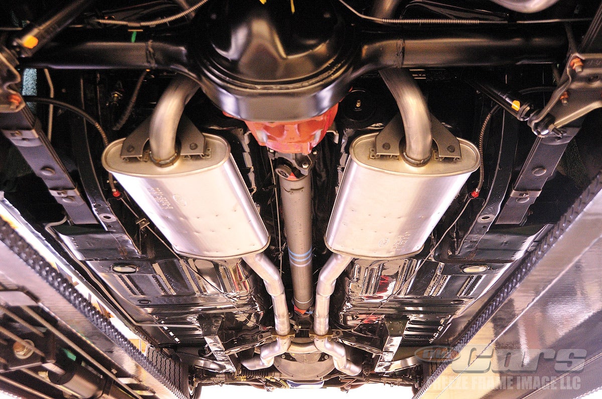 The quality of a Billups Classic Cars restoration is visible on the chassis where even the original paint marks are recreated.