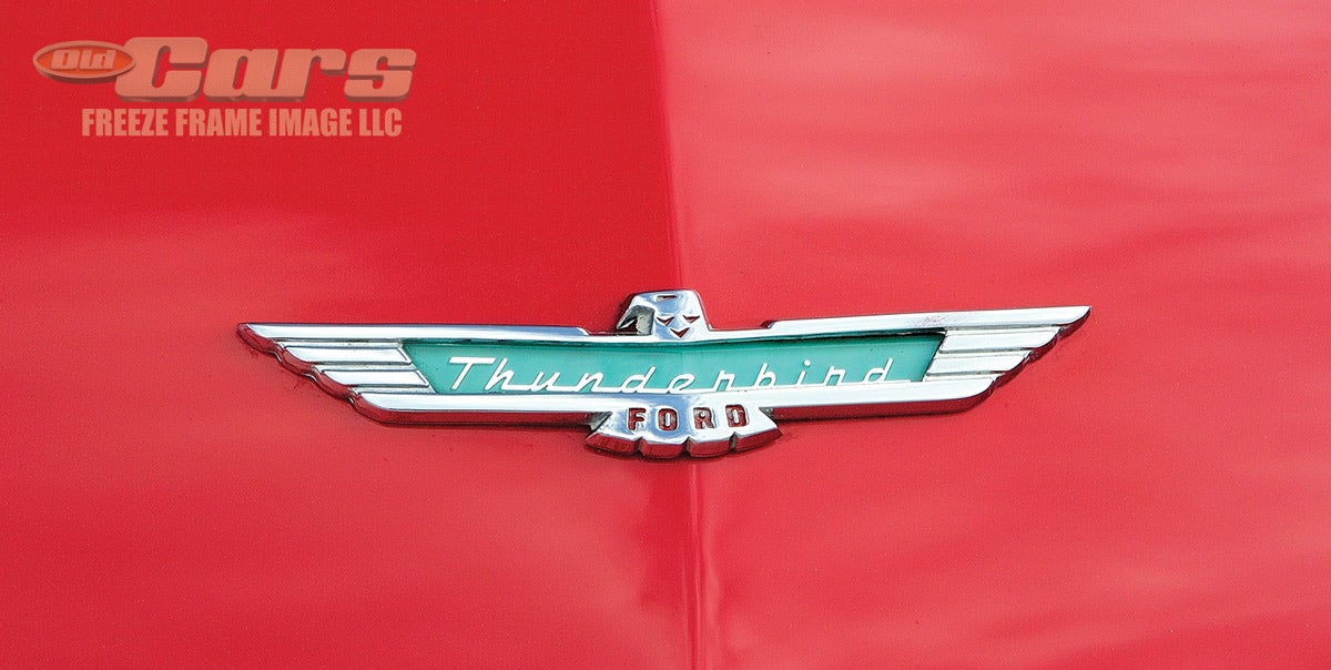 If there was any question as to the origins of the Thunderbird’s name, the car’s emblems provided the answer.