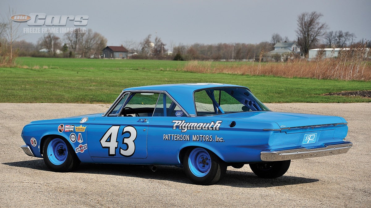 Richard Petty’s original #43 1964 Plymouth Belvedere evolved over the 1964 race season, and the replica incorporates what Petty said were its best features over that period of evolution.