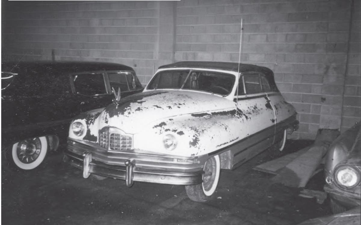 A recently uncovered 1949 Packard convertible with most of the same unique body modifications of the Henney-built Monte Carlo hardtop.