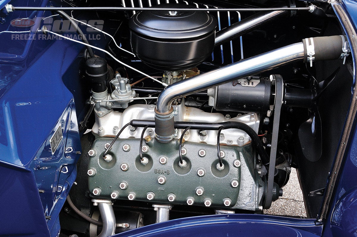 Henry’s venerable Flathead V-8 powered Ford pickups in the mid 1930s, and in 1936, it displaced 221 cubic inches and produced 85 hp. Late in 1936, the water openings in the heads moved from the front of the engine to the center of the heads.