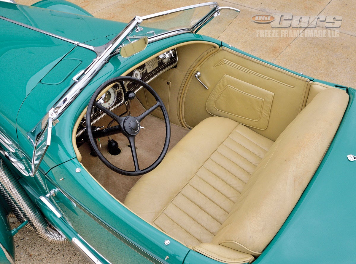 The first 40 or so Speedsters re-used the cockpit portion of leftover 1931-’34 Speedster bodies. This 1936 852 Speedster is among the last 100 or so Speedsters and had entirely new body construction.