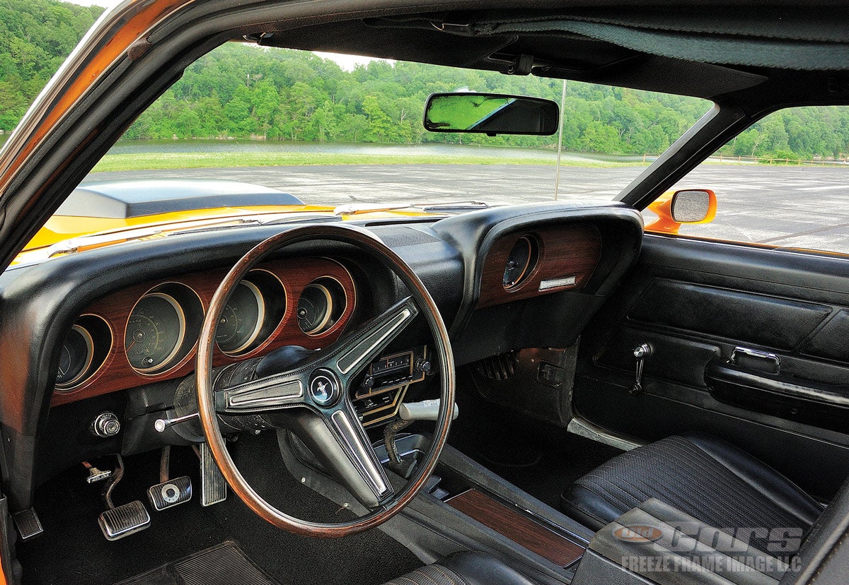 The interior decor package was standard when ordering a Boss 429 Mustang.