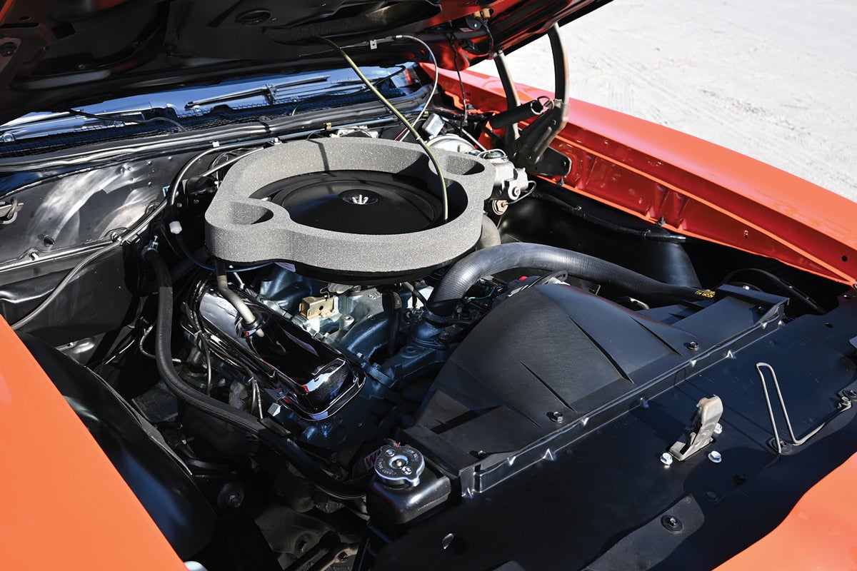 Nearly all 1969 Pontiac GTO The Judge models were fitted with the base Ram Air III 400-cid V-8, which had 366 hp. This engine was optional in other GTOs.