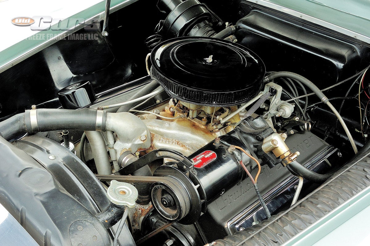 Although labeled as a Chrysler, the Falcon concept car is powered by a De Soto two-barrel, 276-cid Hemi V-8 backed by a PowerFlite automatic transmission.
