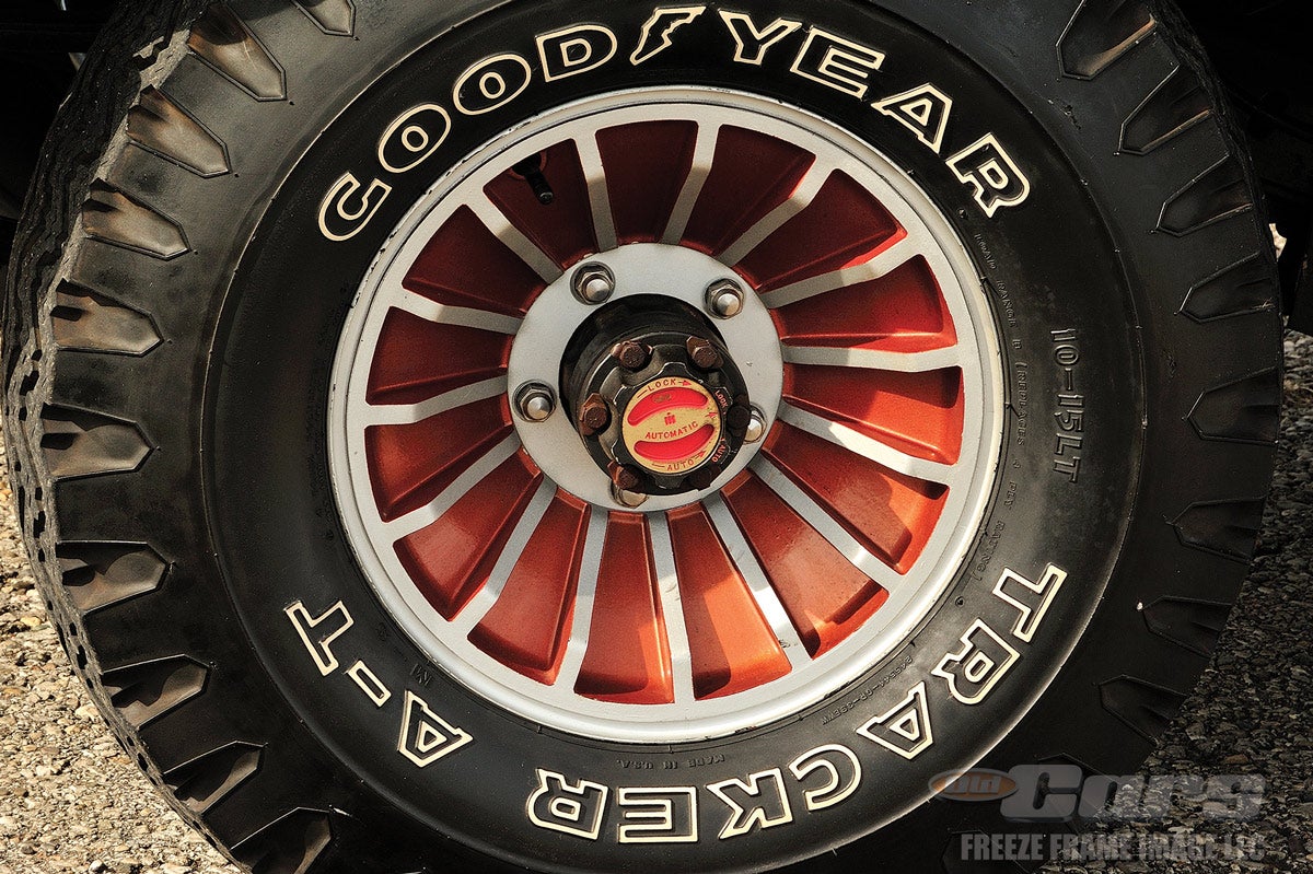 Turbine-style wheels remain shod with the original 1979 rubber and have a very “Jeep Wrangler vibe.