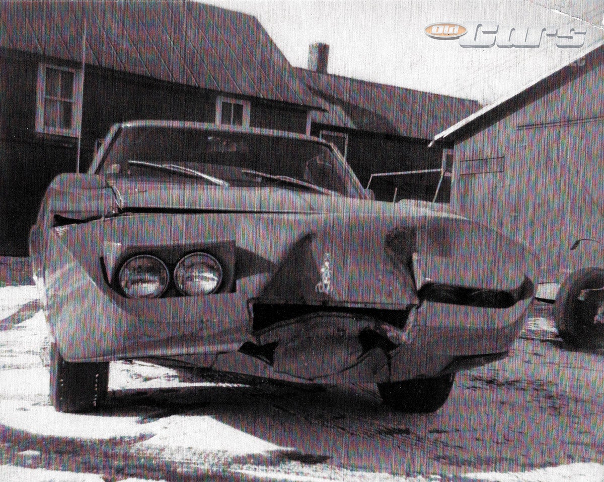 The prototype 1969 Daytona after the father-in-law of early owner Albert Ousley backed into the car in the 1970s. A body shop couldn’t locate the parts to fix it and so Ousley sold it.