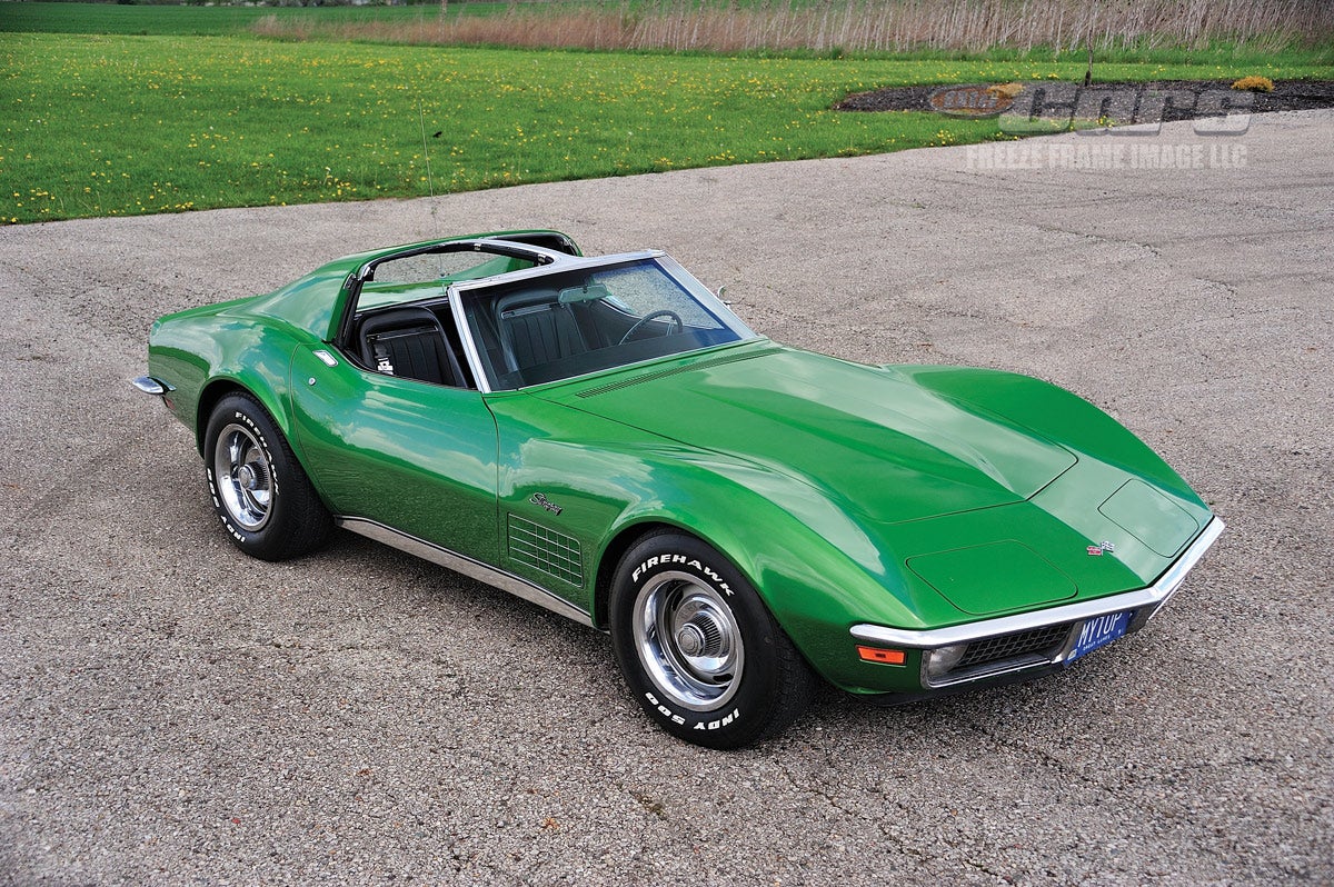 Following a lawsuit for use of his T-Top roof design, Gordon Buehrig’s wife, Kay Buehrig, bought him this 1971 Corvette