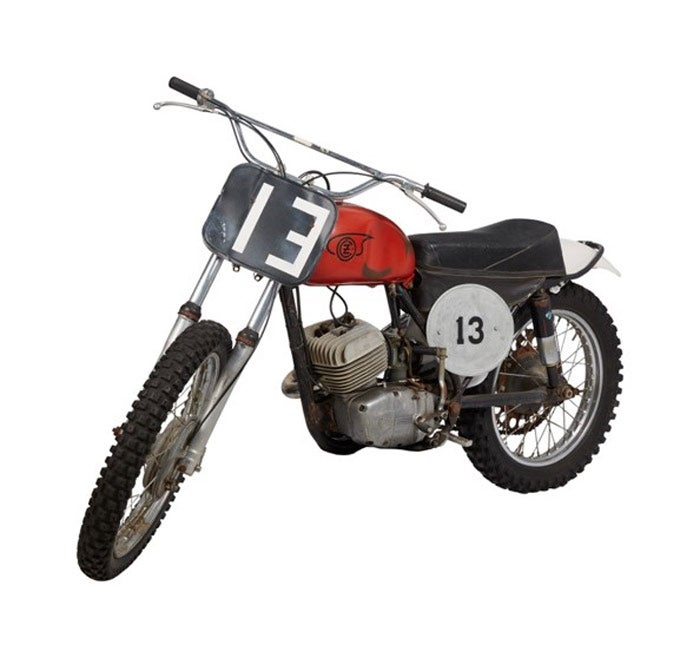 A 1967 CZ 250 ridden by the one and only, Paul Newman.