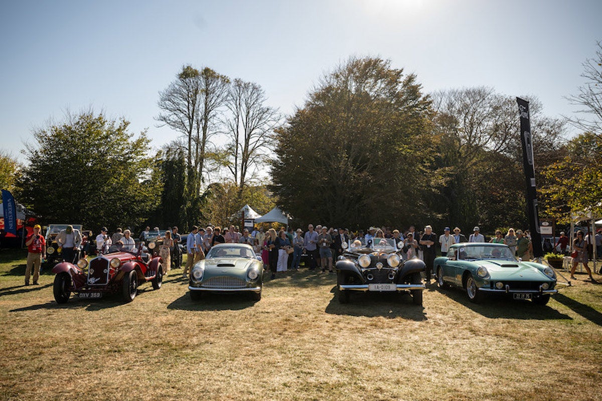 2025 “Best of Show” Nominees (Left to Right) – 1933 Alfa Romeo 8C-2300 “Rimoldi” Corto Spyder owned by Chris MacAllister; 1961 Aston Martin DB4 GTZ Zagato Coupe owned by David and Ginny Sydorick; 1936 Mercedes-Benz 540K Special Roadster owned by William Parfet and the 1960 Ferrari 250 SWB Pinin Farina Cabriolet Speciale owned by Robert Davis