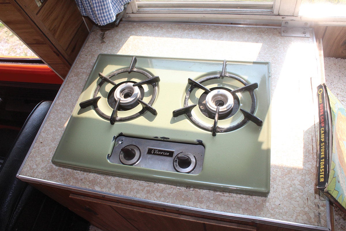 The key parts of the camper for the Bellile family were the pair of bunks on the driver’s side, the twin bed above the driver and passenger, as well as a stove, sink, refrigerator and LP heater.