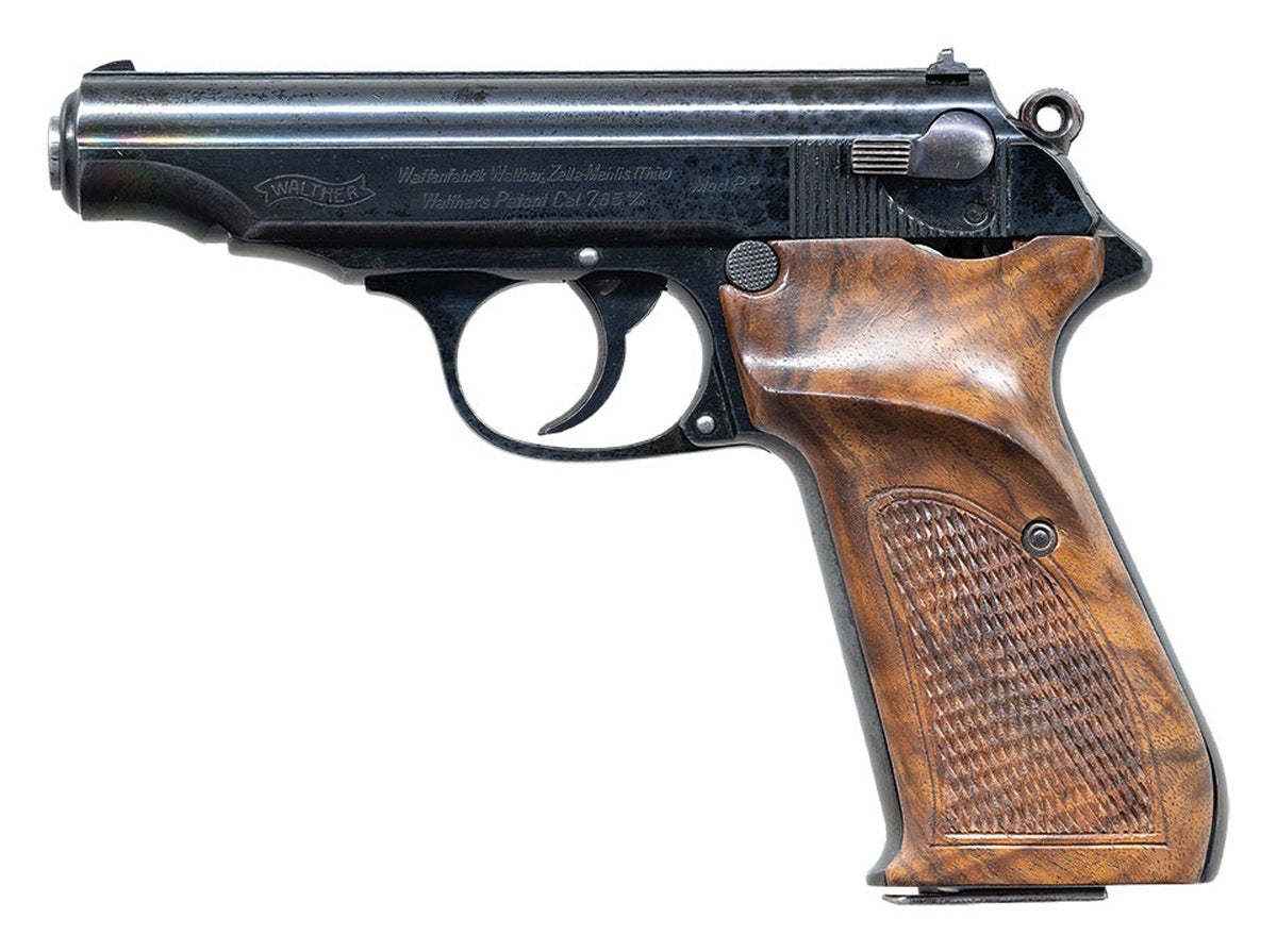An experimental 10-Shot Walther Model PP Semi-Automatic Pistol