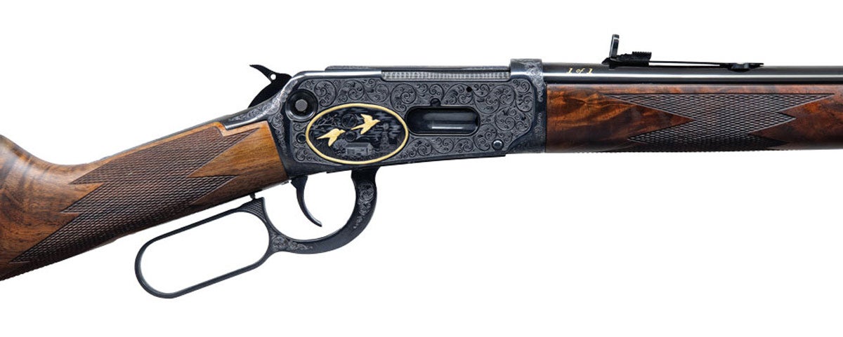 A one-of-a-kind John K. Pease Master Engraved Winchester Model 94 410 Lever Action Shotgun