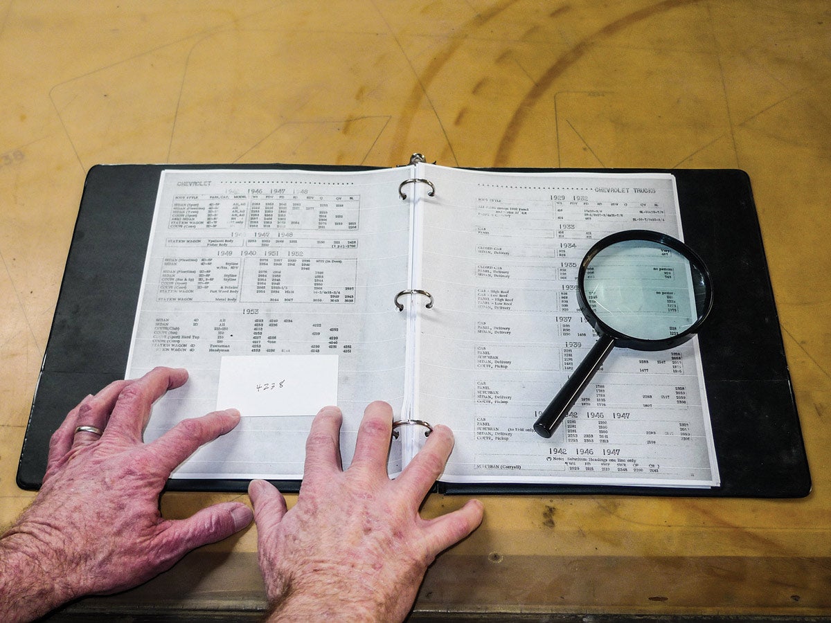Now it’s easy. Our photocopy-reprint index book covers 1929-1953. Our first job will be the aforementioned ’54 Chevy wagon, but it’s OK. We’re familiar with the interchange.
