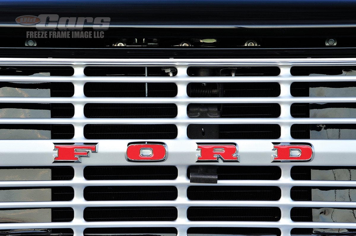 Each letter is bolted to the grille with the insert painted red. Niederkorn also applied a coating of clear epoxy over the red to protect the paint from UV rays and Mother Nature.