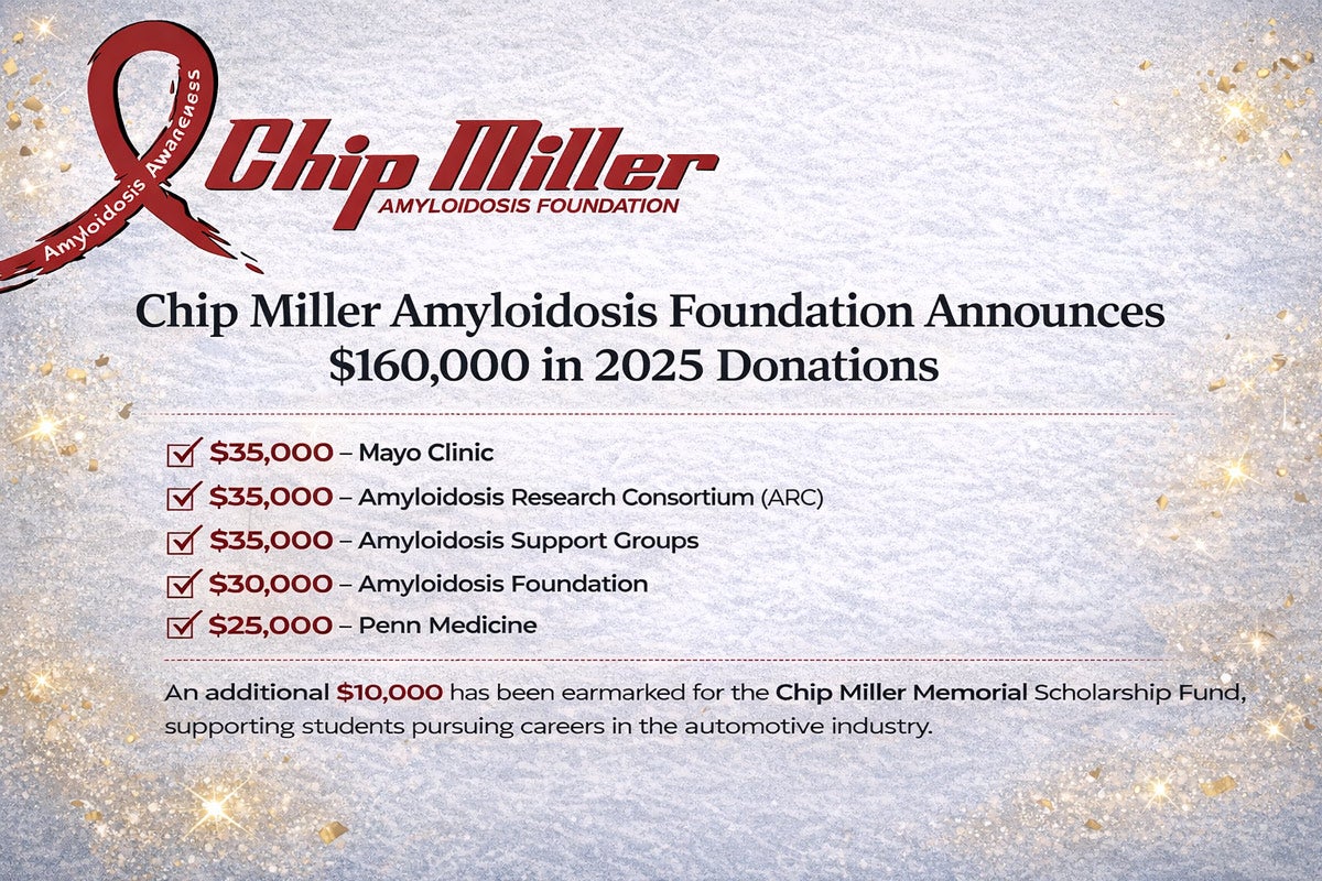 CMAF donates $160,000 in 2025 to support Amyloidosis research, awareness, and support